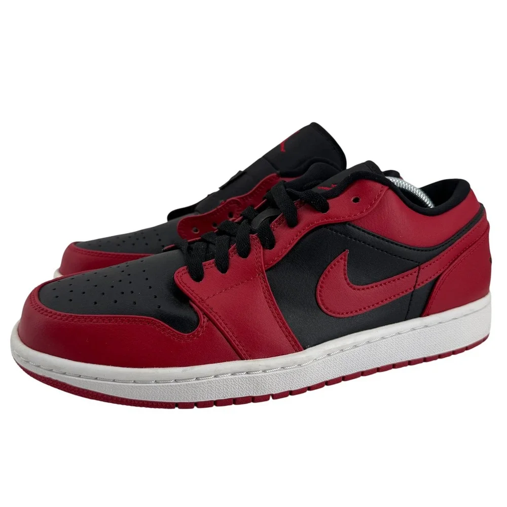 Jordan Air Jordan 1 Low Mens 9.5 Red Black 553558-606 Gym Red Toe Sneaker